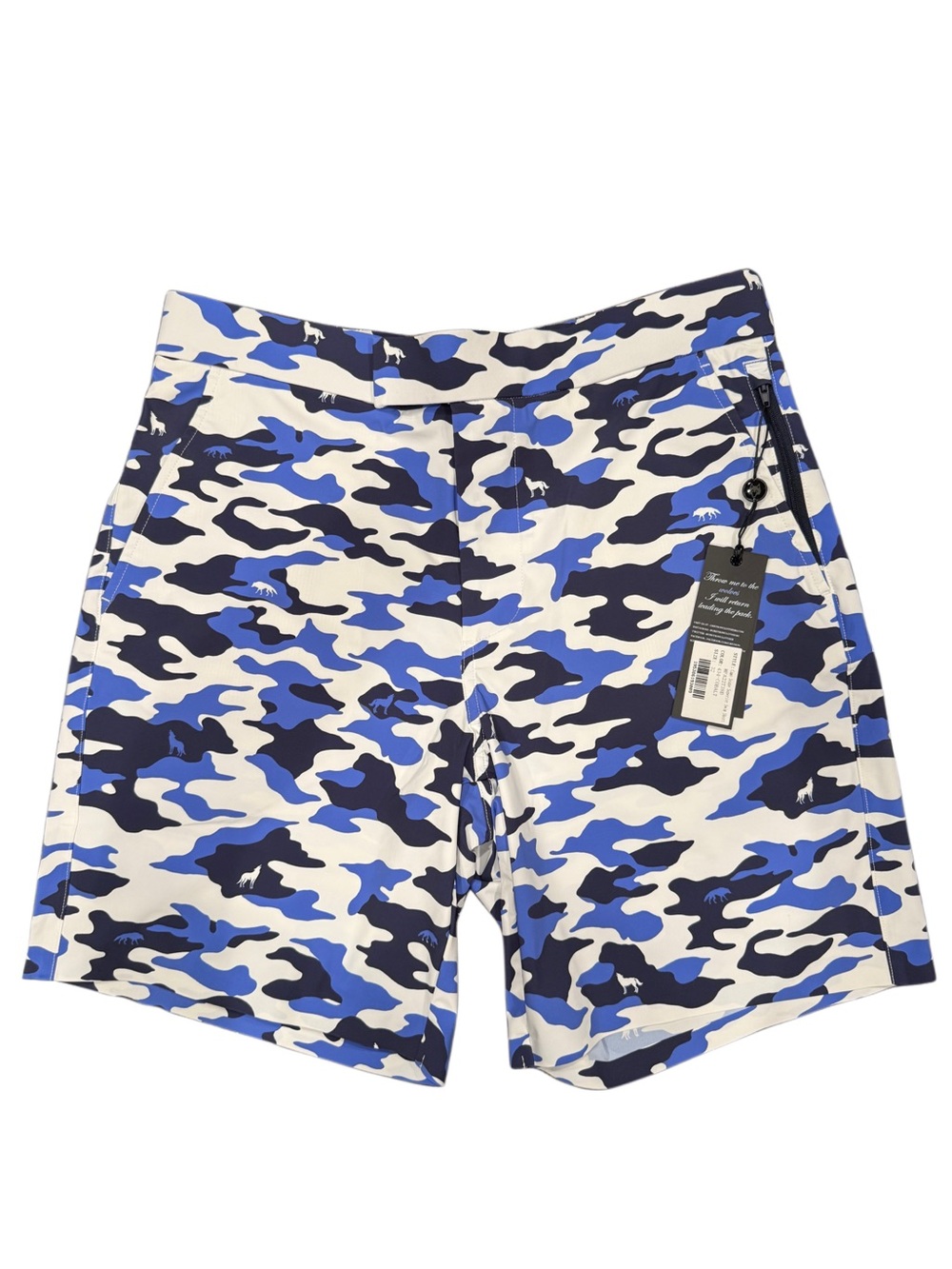 Greyson Camo Scape Superior Swim Shorts Cobalt Blue 32 NWT